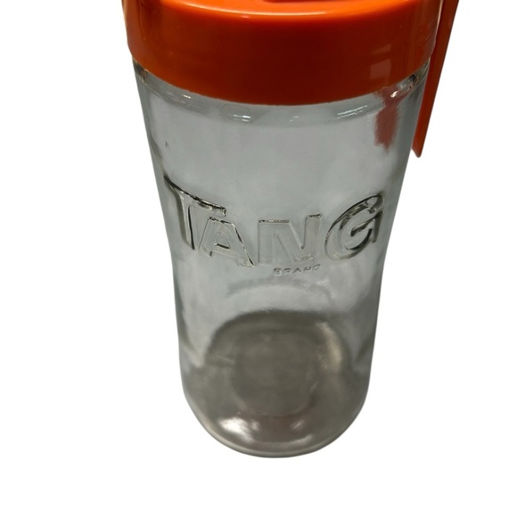 1970s Anchor Hocking Glass TANG Orange Drink Clear Glass Pitcher With Lid - Picture 8 of 9